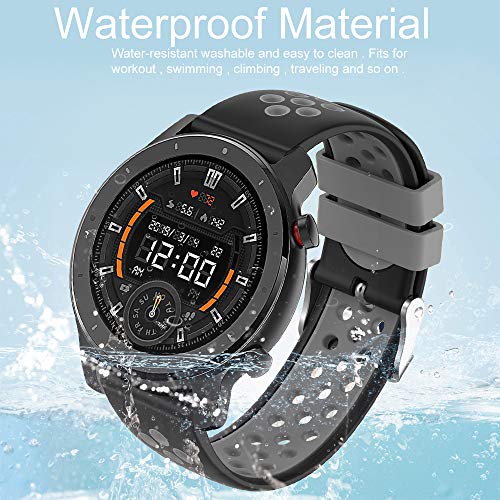 Correa para Amazfit Stratos Pulsera, 22mm Silicona Suave Reemplazar Banda Pulsera para Amazfit Pace/Amazfit Stratos/2/2S/Amazfit GTR 47m/Amazfit GTR 2/GTR 2e