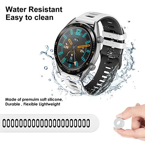 Correa para Galaxy watch 3 45mm/Huawei Watch GT 46mm, 22mm Silicona Banda Deportiva Pulsera para Huawei Watch GT Active/GT2 Pro/Honor Watch Magic/Galaxy Watch 46mm/Gear S3/Huawei Watch GT 2 46mm