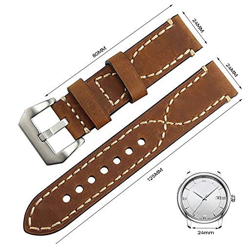 Correas De Reloj con Correa De Reloj De Cuero De Los Hombres Correa De Hebilla De Acero De Moda Reloj De Reemplazo con Accesorios para Todas Las Marcas Relojes con 20mm Marrón