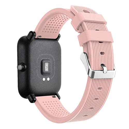 Correas Huami Amazfit Bip, CNBOY Deporte Suave Silicona Reloj Banda Wirstband Accesorios para Huami Amazfit Bip Watch (Rosado)