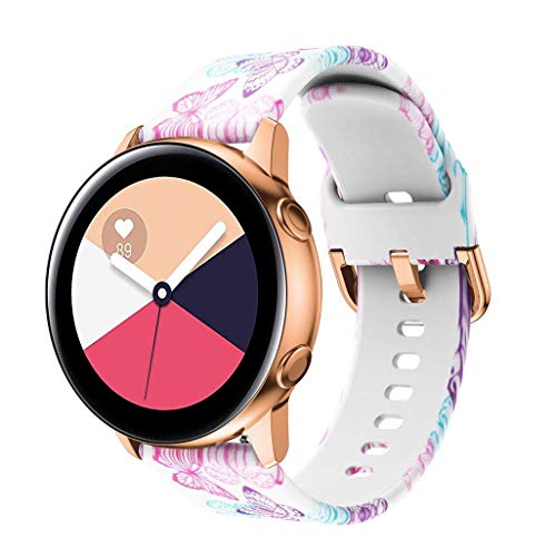 Correas para Relojes, Hanyixue Compatible con Samsung Galaxy Watch 42mm/Active 40mm, Pulsera de Repuesto Correa de Silicona para Hombres, Mujeres (C)