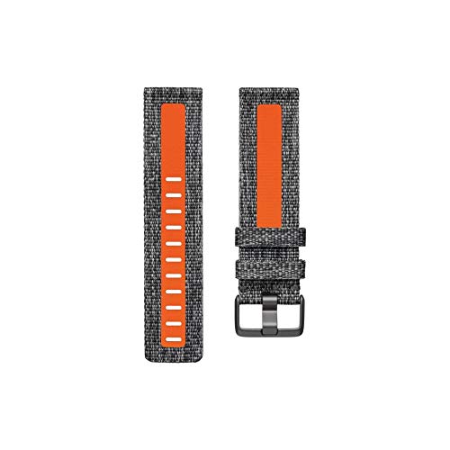 Correas textiles para Fitbit Versa 2, Gris carbón/Naranja, Talla Grande