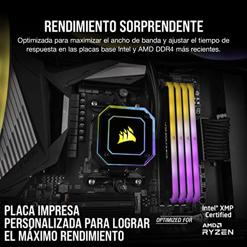 Corsair Vengeance RGB RS 128GB (4x32GB) DDR4 3200MHz C16 Memoria de Sobremesa (Iluminación Dinámica RGB, Compatible con AMD TRX40, Intel 400/500 & AMD 300/400/500 Series) Negro