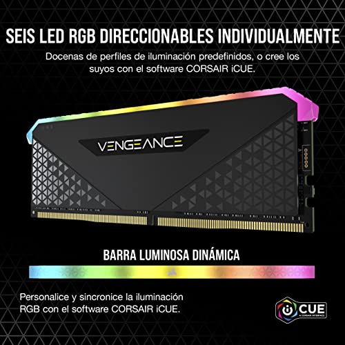 Corsair Vengeance RGB RS 32GB (4x8GB) DDR4 3600MHz C18 Memoria de Sobremesa (Iluminación Dinámica RGB, Tiempos de Respuesta Reducidos, Compatible con AMD TRX40, Intel & AMD 300/400/500 Series) Negro