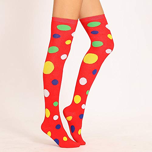 COZOCO Puntos Femeninos De Color Muslos Sexy Por Encima De La Rodilla Calcetines Medias De Punto De Color (una talla, rojo)