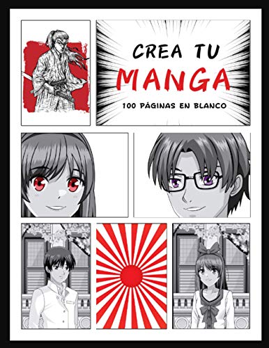 crea tu manga: 100 plantillas de cómics en blanco para adultos, adolescentes y niños | Dibuja tu manga | idea de regalo niña y niño