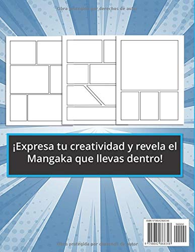 Crea tu Manga: Crea tu propio cómic | 100 originales plantillas de cómics en blanco para adultos, adolescentes y niños | Formato 21,59 x 27,94