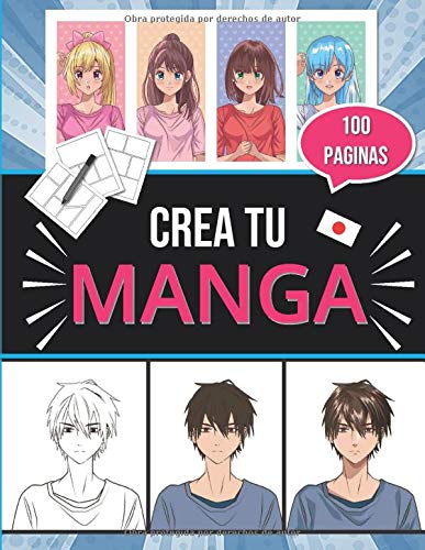 Crea tu Manga: Crea tu propio cómic | 100 originales plantillas de cómics en blanco para adultos, adolescentes y niños | Formato 21,59 x 27,94