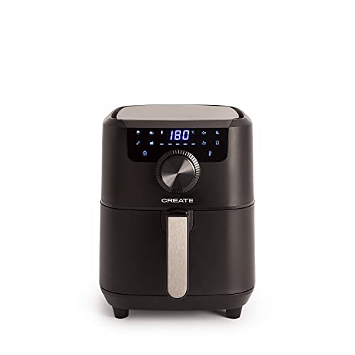 CREATE FRYER AIR PRO Freidora sin Aceite, Cocina sin Aceite, 8 Programas Preinstalados, 3,5 l, 1500W, Cesta Antiadherente, Temperatura Cocción 80-200°, Apagado automático, Programable (Negro)