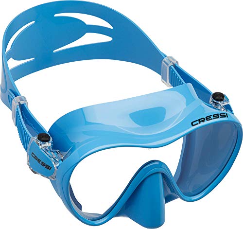 Cressi F1 Mask Máscara Monocristal Tecnología Frameless, Unisex, Azul, L