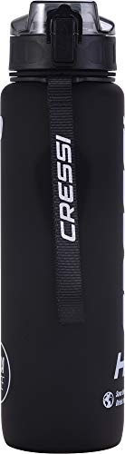 Cressi Water Bottle H20 Frosted Botella Térmica, Negro, 600 ML
