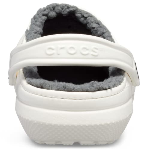 Crocs Classic Lined Clog, Zuecos Unisex Adulto, White/Grey, 38/39 EU