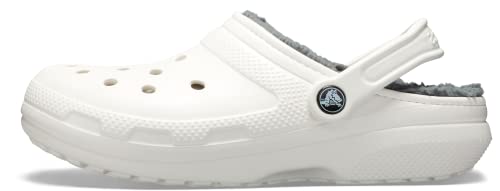 Crocs Classic Lined Clog, Zuecos Unisex Adulto, White/Grey, 38/39 EU