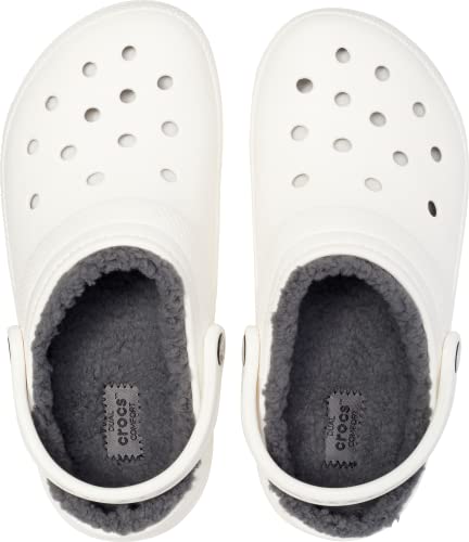 Crocs Classic Lined Clog, Zuecos Unisex Adulto, White/Grey, 38/39 EU