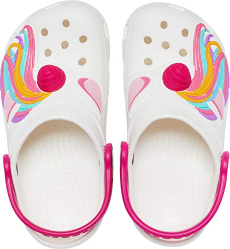 Crocs Fun Lab Classic I AM Unicorn Clog Unisex Niños Zoccoli, Blanco (White), 22/23 EU