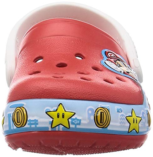 Crocs Fun Lab Super Mario Lights Clog Unisex Niños Zoccoli, Rojo (Flame), 29/30 EU