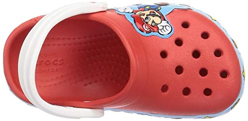 Crocs Fun Lab Super Mario Lights Clog Unisex Niños Zoccoli, Rojo (Flame), 29/30 EU