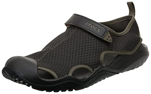 Crocs Swiftwater Mesh Deck Sandal Mujer Zoccoli, Marrón (Brown), 41/42 EU