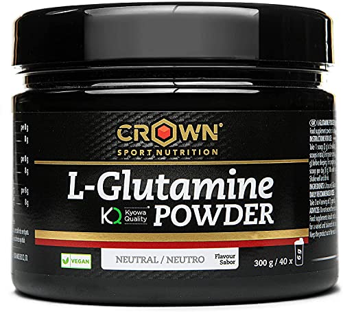 Crown Sport Nutrition L- Glutamina de calidad Kyowa®, Suplemento para deportistas, Polvo sabor Neutro - 240 gr