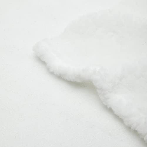 CRS Fur Fabrics Material de tela de piel de oveja de forro polar Sherpa de piel sintética, color blanco, 1 m, 150 cm x 100 cm