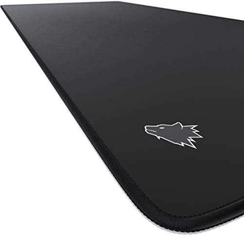 CSL – XXL Speed Gaming Alfombrilla de ratón Titanwolf Negro 900 x 400 mm – XXL Mousepad – Base de Mesa Grande – Mejora la precisión y la Velocidad