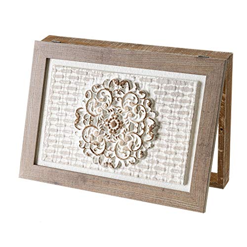 Cuadro cubrecontador Blanco y Natural con Mandala para Cajas eléctricas de 46x31 cm - LOLAhome