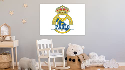 Cuadro Lienzo Equipo Futbol, Personalizado con tu Texto, Nombres, Fechas, Regalos Originales. Cuadros Habitacion Juvenil (60x40)