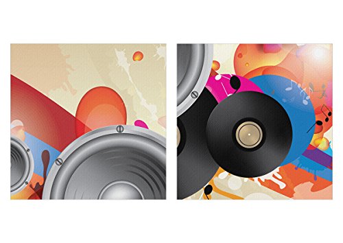 Cuadro sobre lienzo - Impresión de Imagen - Música resumen composición decoración - 95x80cm - Imagen Impresión - Cuadros Decoracion - Impresión en lienzo - Cuadros Modernos - CB95x80-2560