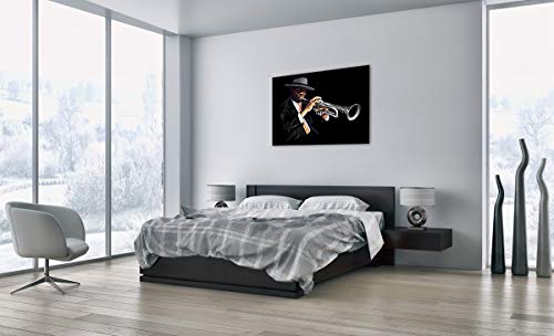 Cuadro sobre vidrio - Impresiones sobre Vidrio - jazz musica musico - 100x70cm - Decoracion de Pared - Impresión en Vidrio - Cuadro en vidrio - Cuadro de Cristal - GAA100x70-3588
