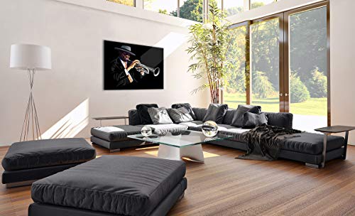 Cuadro sobre vidrio - Impresiones sobre Vidrio - jazz musica musico - 100x70cm - Decoracion de Pared - Impresión en Vidrio - Cuadro en vidrio - Cuadro de Cristal - GAA100x70-3588