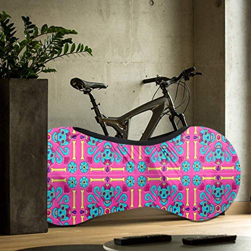 Cubierta de rueda de bicicleta Day Dead Mexican Talavera Azulejo de cerámica Vector Antipolvo Bicicleta Bolsa de almacenamiento interior A prueba de rasguños, lavable Pack de neumáticos de alta elast