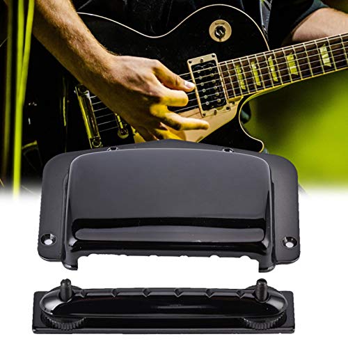 Cuerda De Cola De Puente Fijo Ajustable, Accesorios De Cubierta De Puente De Placa Trasera Adecuados Para Piezas De Repuesto De Guitarra Eléctrica De 6 Cuerdas(Negro)