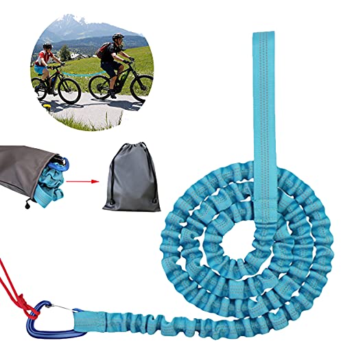 Cuerda de remolque para bicicleta, 3 m, para niños y padres, cuerda elástica con gancho de seguridad, hasta 500 lb/225 kg, apta para niños o adultos de bicicleta de montaña