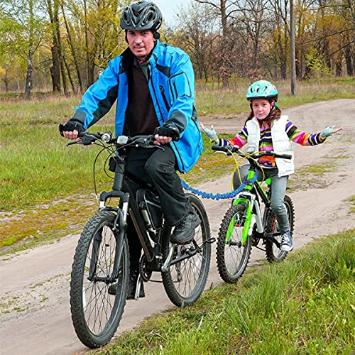 Cuerda de remolque para bicicleta, 3 m, para niños y padres, cuerda elástica con gancho de seguridad, hasta 500 lb/225 kg, apta para niños o adultos de bicicleta de montaña