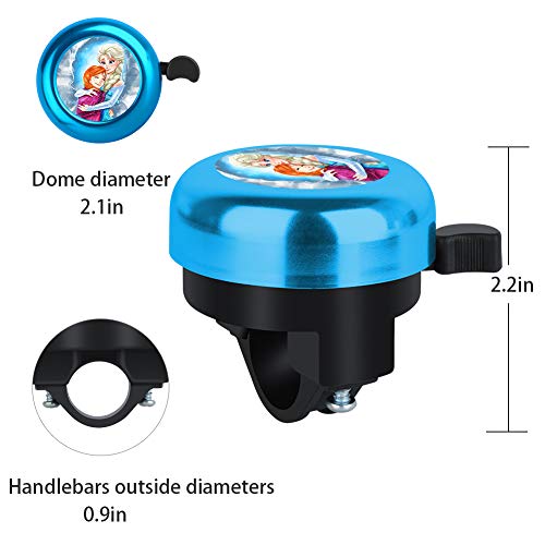 cuwana Timbre de bicicleta de aluminio congelado Elsa Princesa Minnie Stitch de dibujos animados lindo Timbre de bicicleta con sonido claro para adultos niños niñas y mujeres