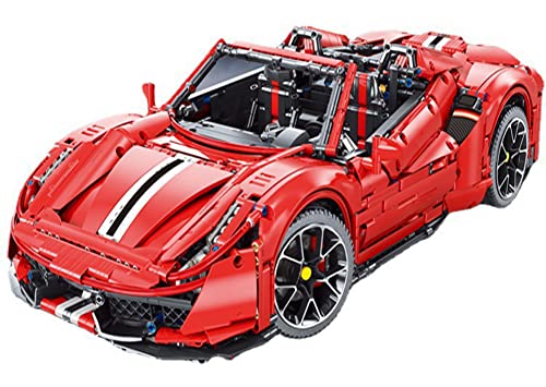 Cxcdxd Technic Sport Car Sets para Ferrari 488, 3608Pcs Juegos de construcción Autos Deportivos modificados a Escala 1: 8 niños Mayores 7 años, Juego coleccionables Adultos Compatible con Lego