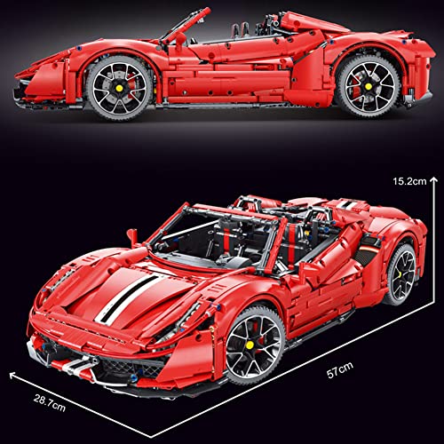 Cxcdxd Technic Sport Car Sets para Ferrari 488, 3608Pcs Juegos de construcción Autos Deportivos modificados a Escala 1: 8 niños Mayores 7 años, Juego coleccionables Adultos Compatible con Lego