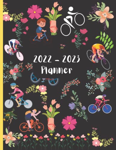 Cycling Gift: Cycling Planner: 2022 Cycling Themed 4 Years Planner With Vintage Flower For Students | Teens Girls | Boys | Kids Women Men.(Monthly | Weekly | Planner 2022