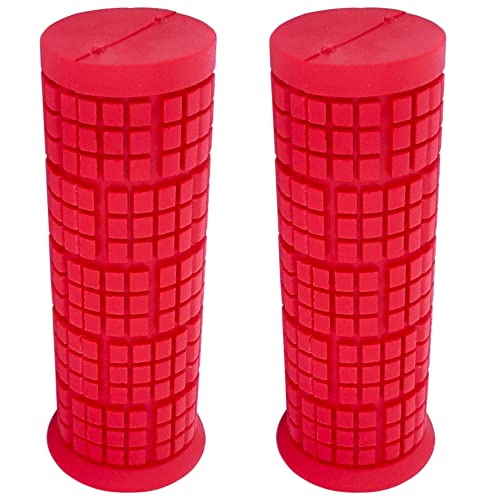 cyclingcolors Puños de manillar 22mm 110mm bicicleta mtb bmx ciclismo goma antideslizante (Rojo)