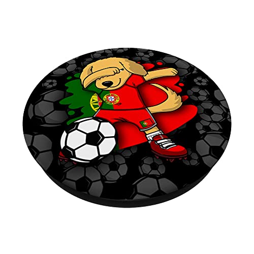 Dab Golden Retriever Portugal Fútbol Fans Jersey Fútbol PopSockets PopGrip Intercambiable