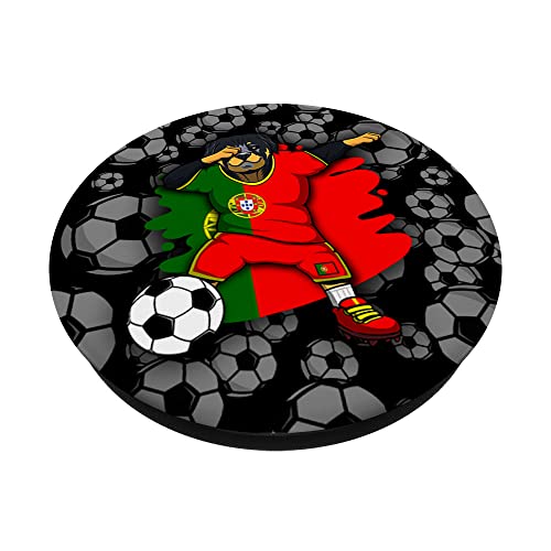 Dabbing Rottweiler Perro Portugal Fútbol Fans Jersey Fútbol PopSockets PopGrip Intercambiable