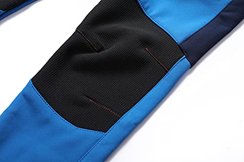 DAFENP Niño Montaña Pantalones al Aire Libre Impermeables Pantalones de Nieve Invierno Calentar Transpirable Softshell Pantalones Niñas Senderismo Pantalones Trekking KZ0058-Blue-134/140