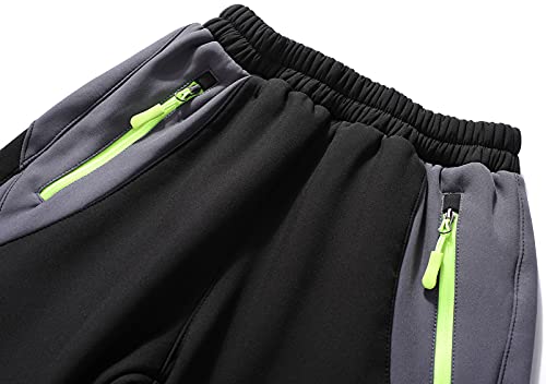 DAFENP Niño Montaña Pantalones al Aire Libre Impermeables Pantalones de Nieve Invierno Calentar Transpirable Softshell Pantalones Niñas Senderismo Pantalones Trekking KZ2001-Black-2XL