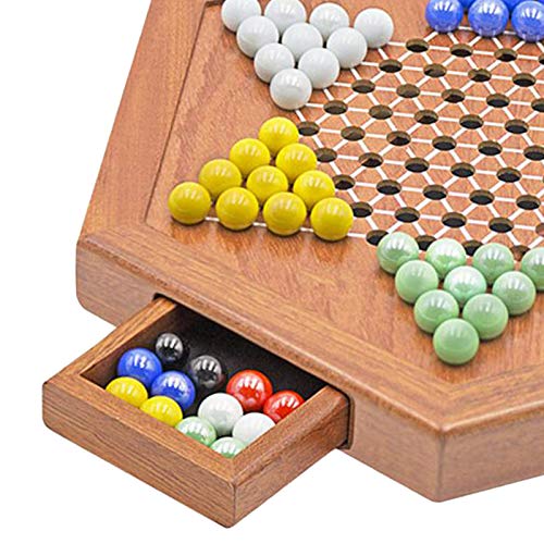 dailymall Damas Chinas Tradicionales Juego de de 12 Pulgadas Juego de Piezas de Vidrio de 6 Colores