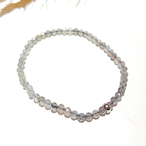 DALIU Pulsera única Estirada Boho para Hombres y Mujeres de Plata de Ley 925 para Leo Escorpio Sagitario, Buena para la digestión