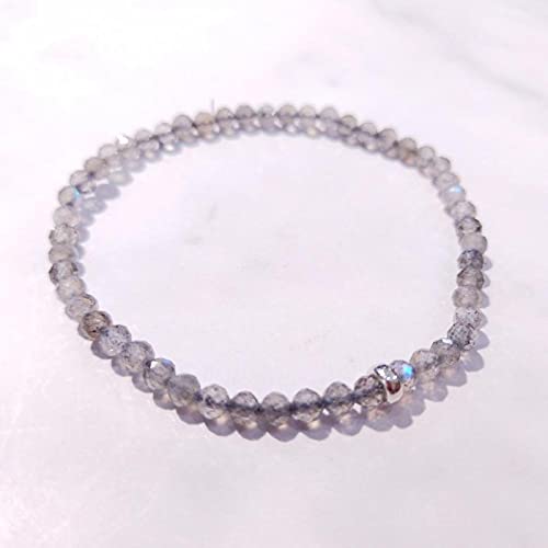 DALIU Pulsera única Estirada Boho para Hombres y Mujeres de Plata de Ley 925 para Leo Escorpio Sagitario, Buena para la digestión