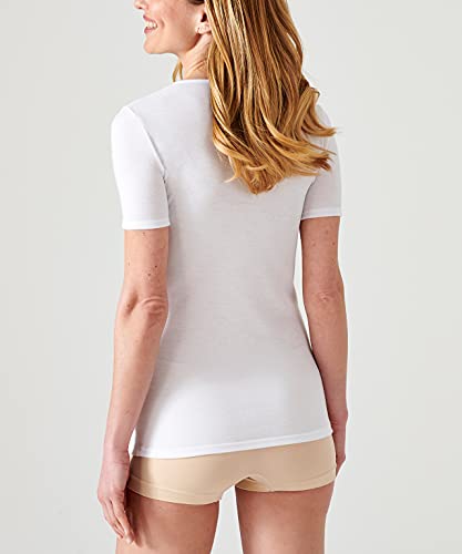 Damart Lot de 2 tee-Shirts Thermolactyl Camiseta térmica, Blanco, XS (Pack de 2) para Mujer