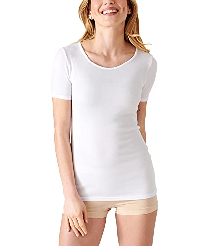 Damart Lot de 2 tee-Shirts Thermolactyl Camiseta térmica, Blanco, XS (Pack de 2) para Mujer