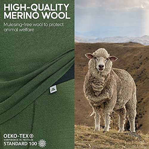 DANISH ENDURANCE Men's Merino Long Sleeved Shirt 1 Pack L Green 1-Pack