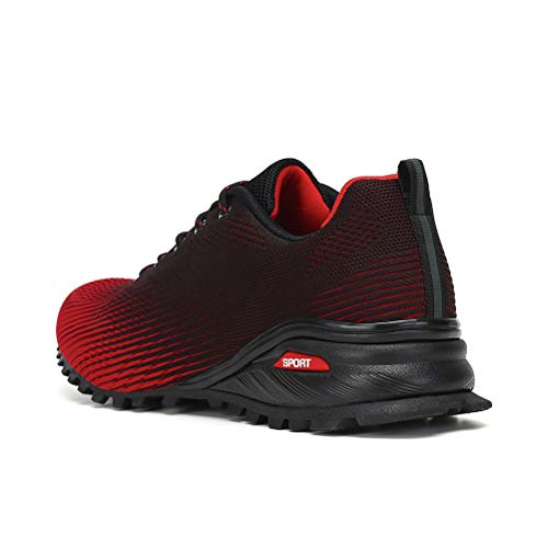 Dannto Zapatillas de Deporte Hombre Zapatos para Correr Aire Libre y Deporte Athletic Cordones Zapatillas De Running Trail Tenis Basket Respirable Gimnasio（Negro-B,44